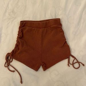 Zara scrunch side tie shorts